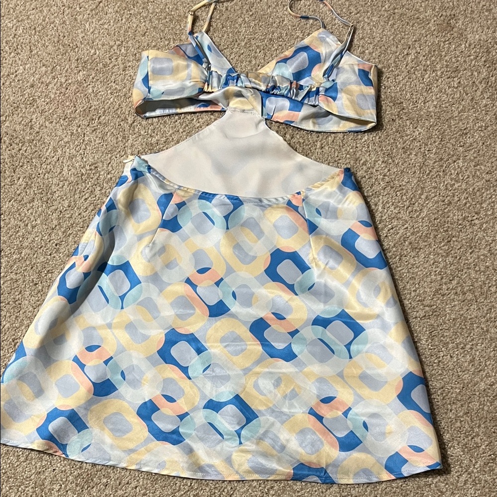 Cotton Candy Blue and Yellow Mini Dress
